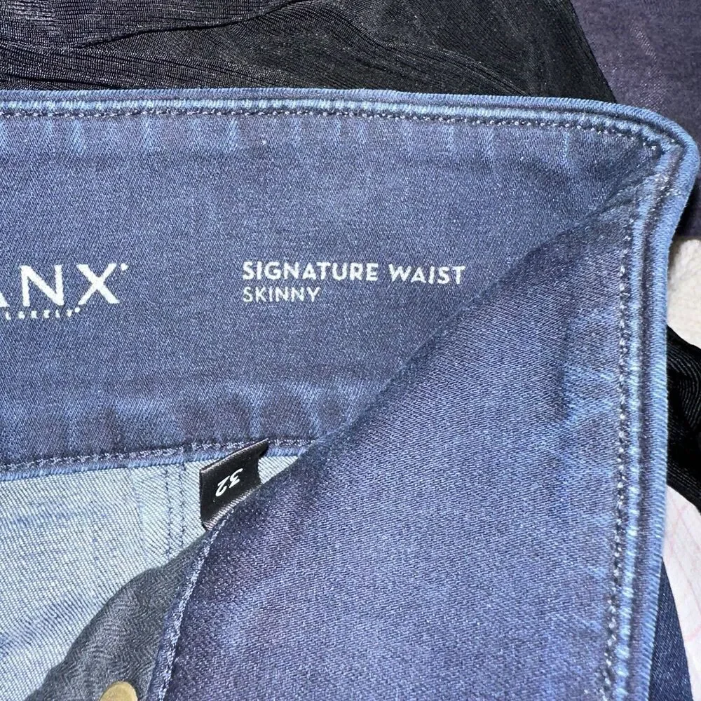 SPANX Signature Waist Skinny Jeans Women’s 32 Kirby Denim Back Zip 29” Inseam